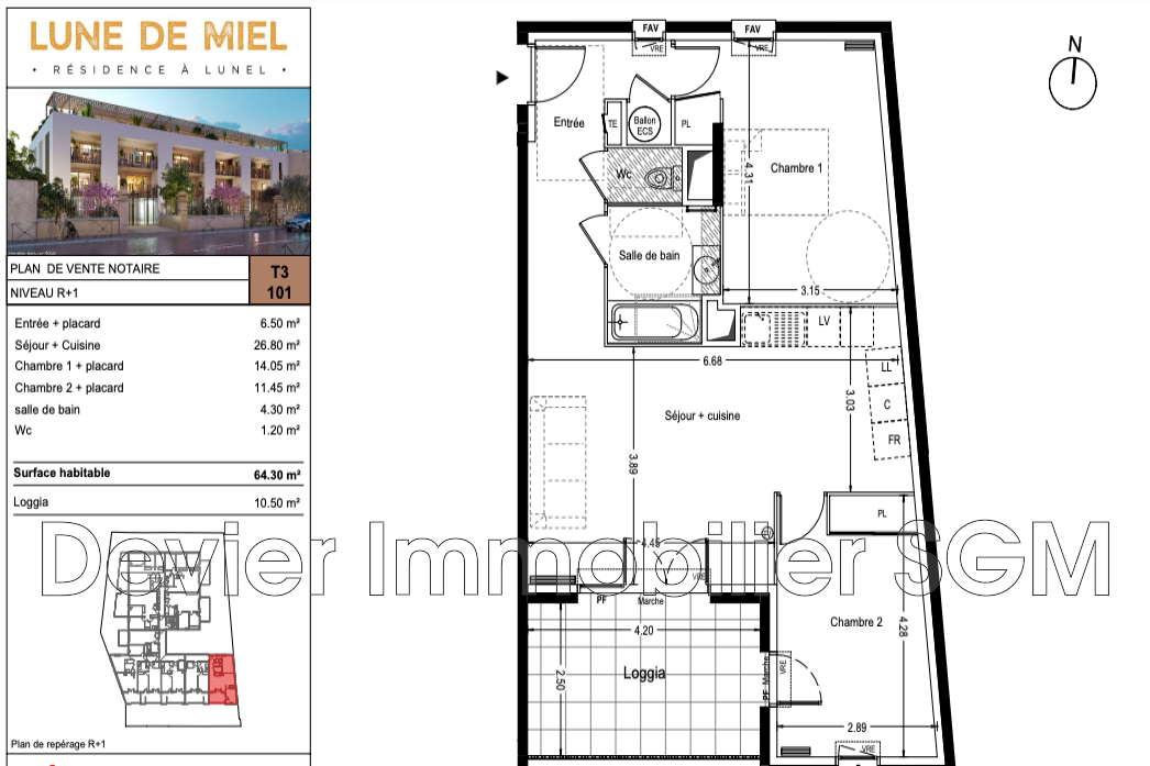 Vente Appartement à Lunel 3 pièces