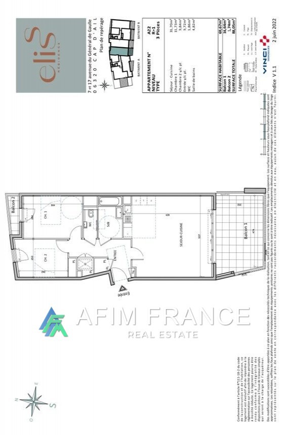 Vente Appartement à Cap-d'Ail 3 pièces