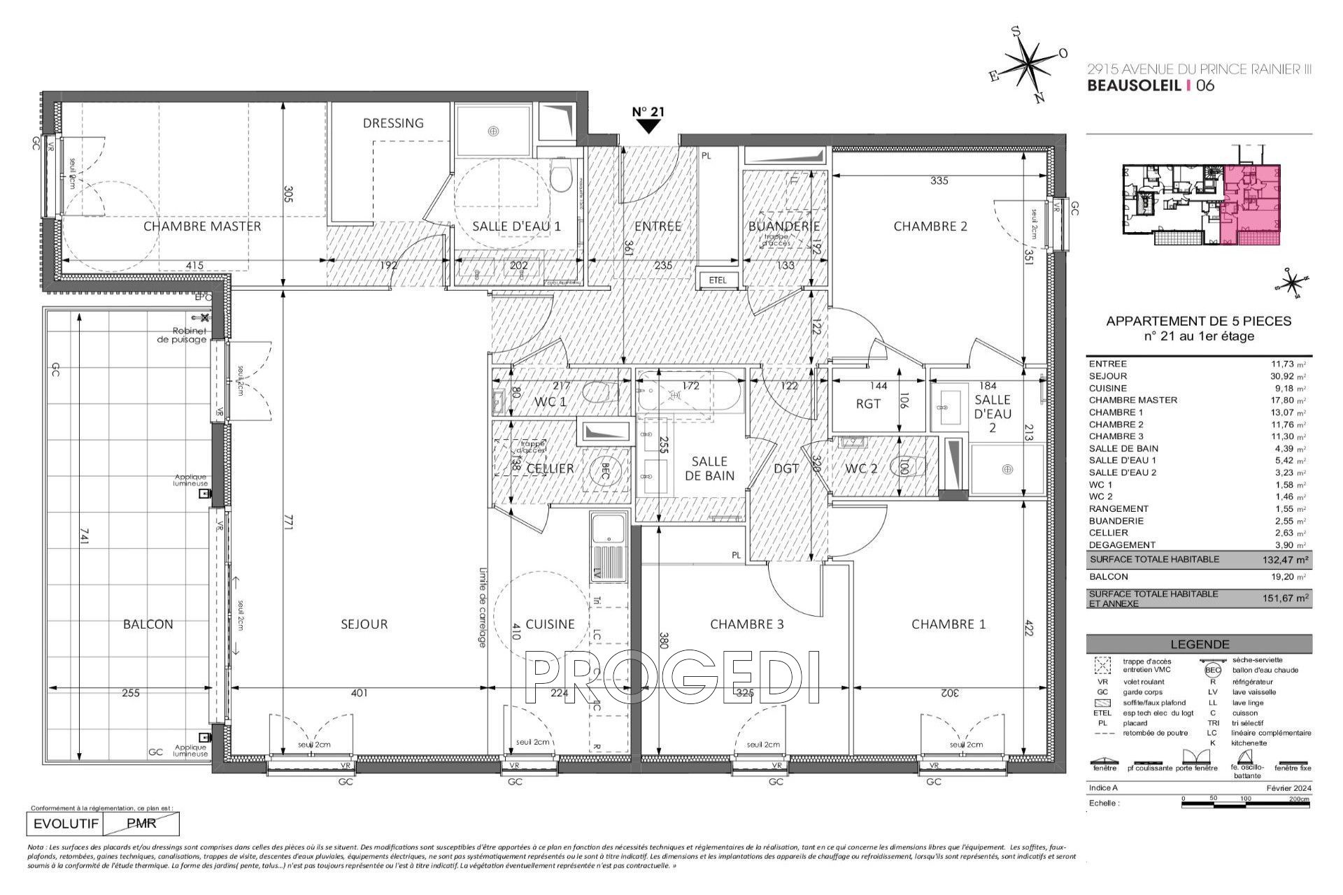 Vente Appartement à Beausoleil 5 pièces