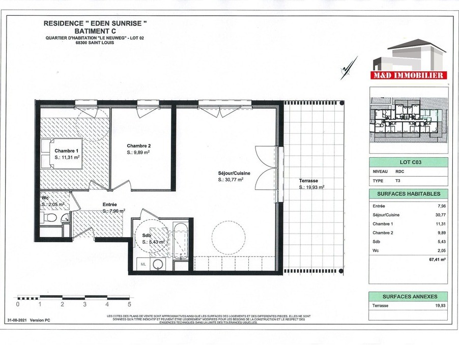 Vente Appartement à Saint-Louis 3 pièces