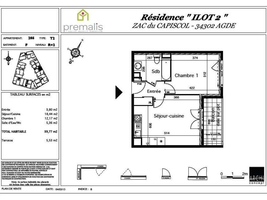 Vente Appartement à Agde 2 pièces