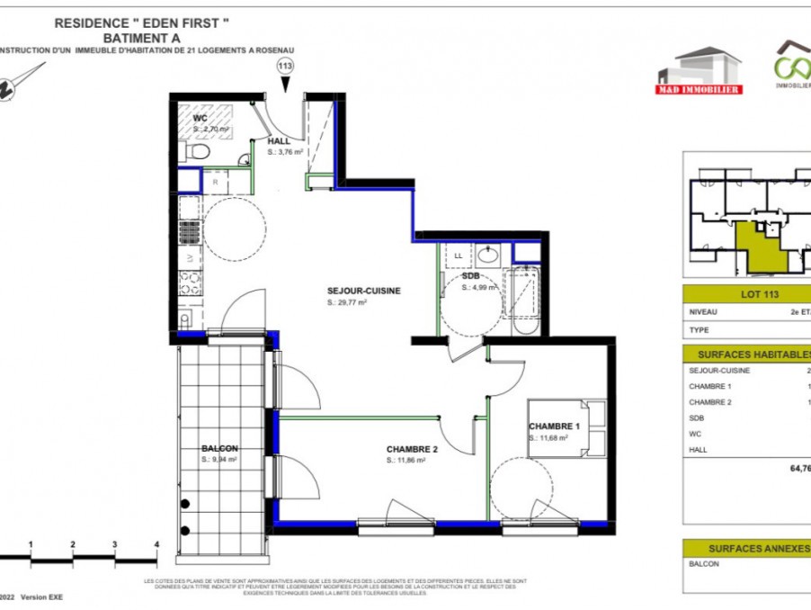 Vente Appartement à Rosenau 3 pièces