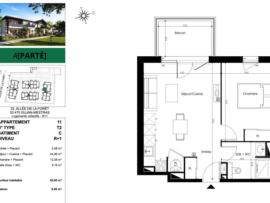 Vente Appartement à Gujan-Mestras 2 pièces