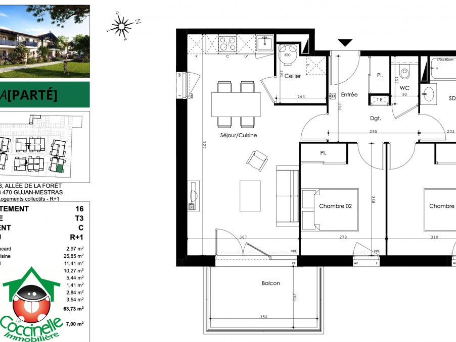 Vente Appartement à Gujan-Mestras 3 pièces