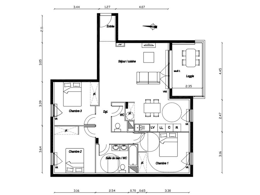 Vente Appartement à Vias 4 pièces