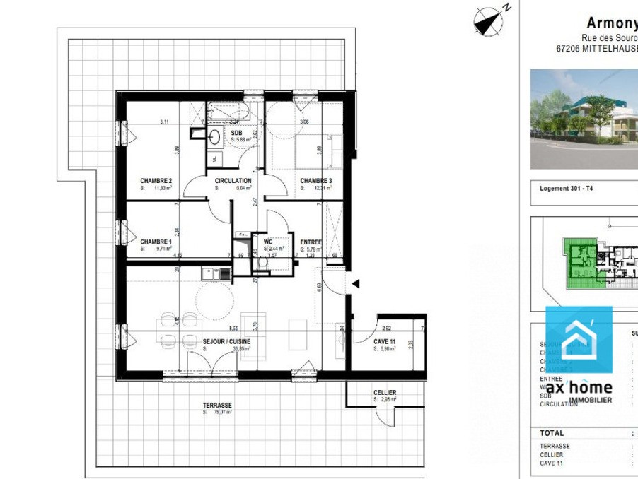 Neuf Appartement à Mittelhausbergen 4 pièces