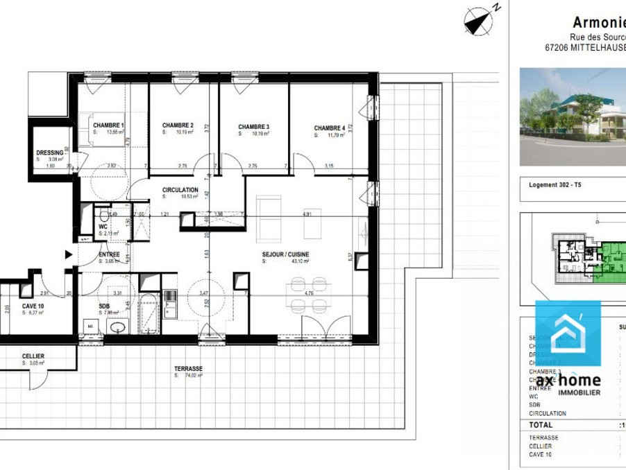 Neuf Appartement à Mittelhausbergen 5 pièces