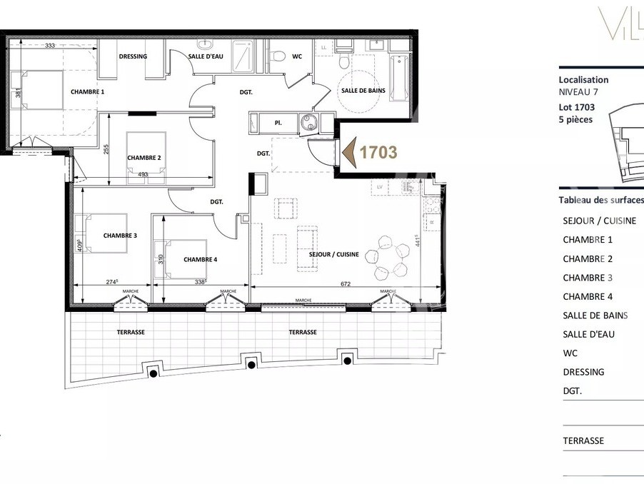 Vente Appartement à Beausoleil 5 pièces