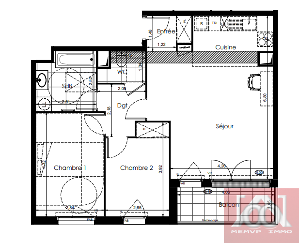 Vente Appartement à Meaux 3 pièces