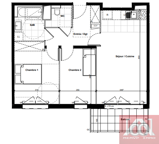 Vente Appartement à Noisy-le-Grand 3 pièces