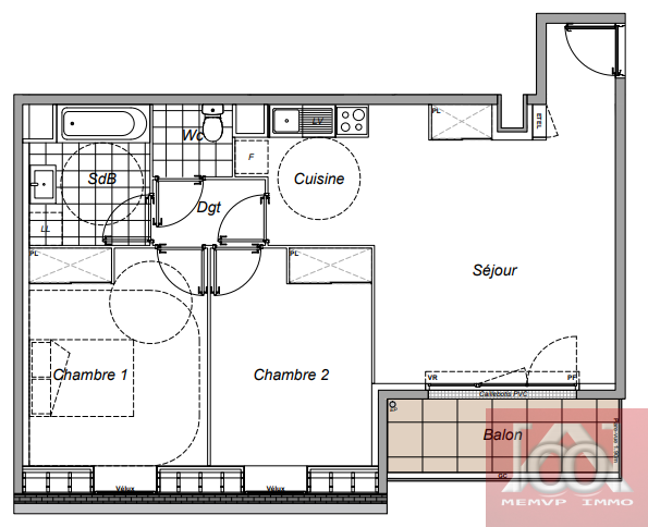 Vente Appartement à Dammarie-les-Lys 3 pièces