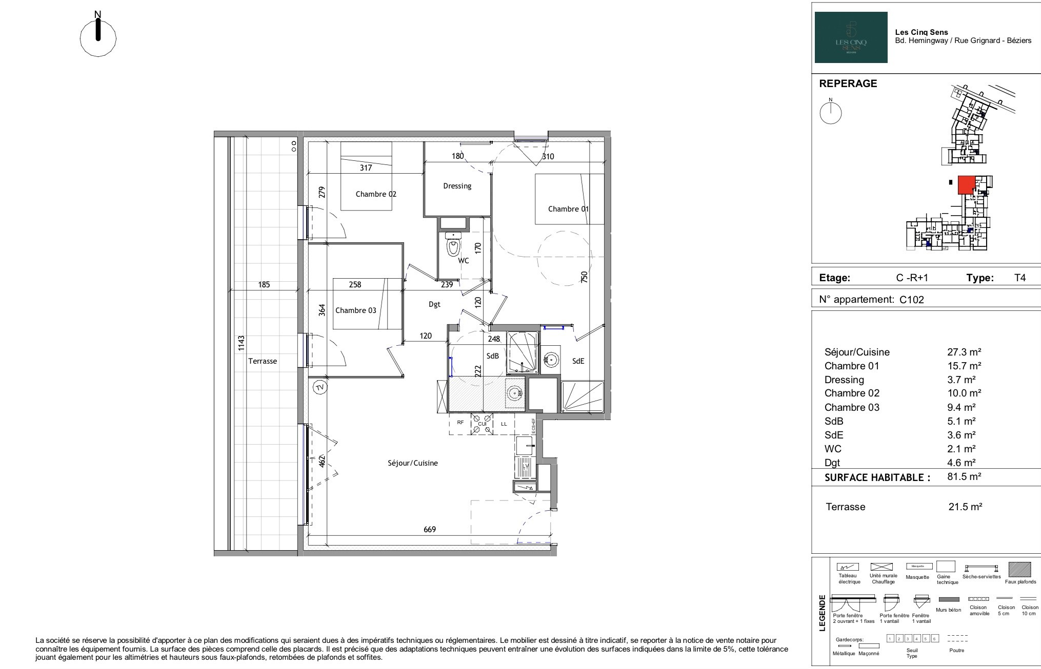 Vente Appartement à Béziers 4 pièces