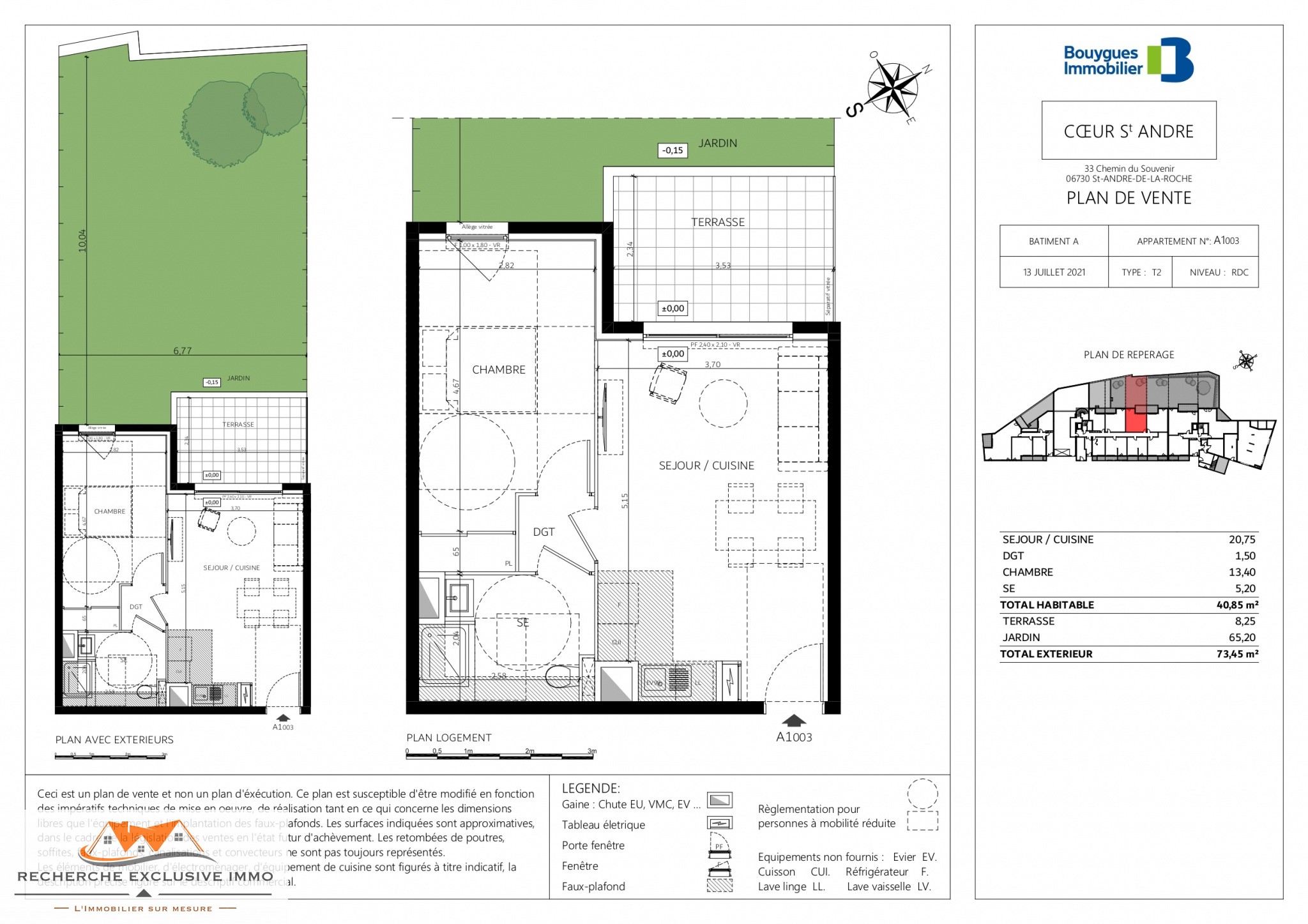 Vente Appartement à Saint-André-de-la-Roche 2 pièces