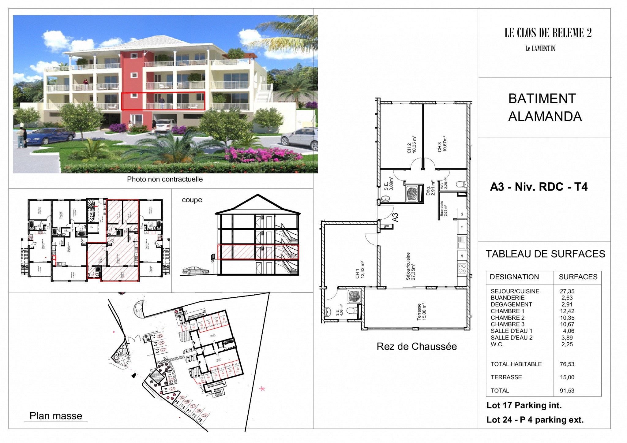 Vente Appartement à le Lamentin 4 pièces