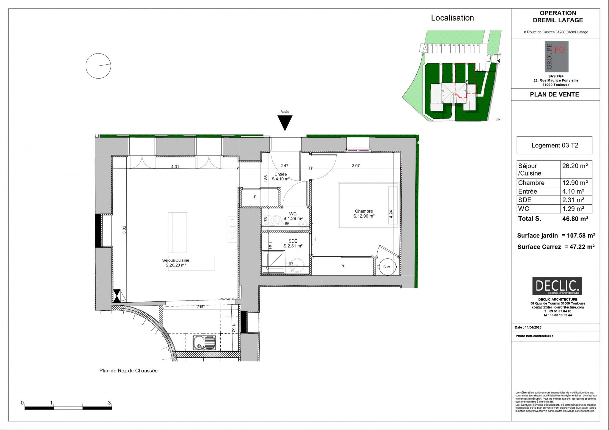 Vente Appartement à Quint-Fonsegrives 2 pièces