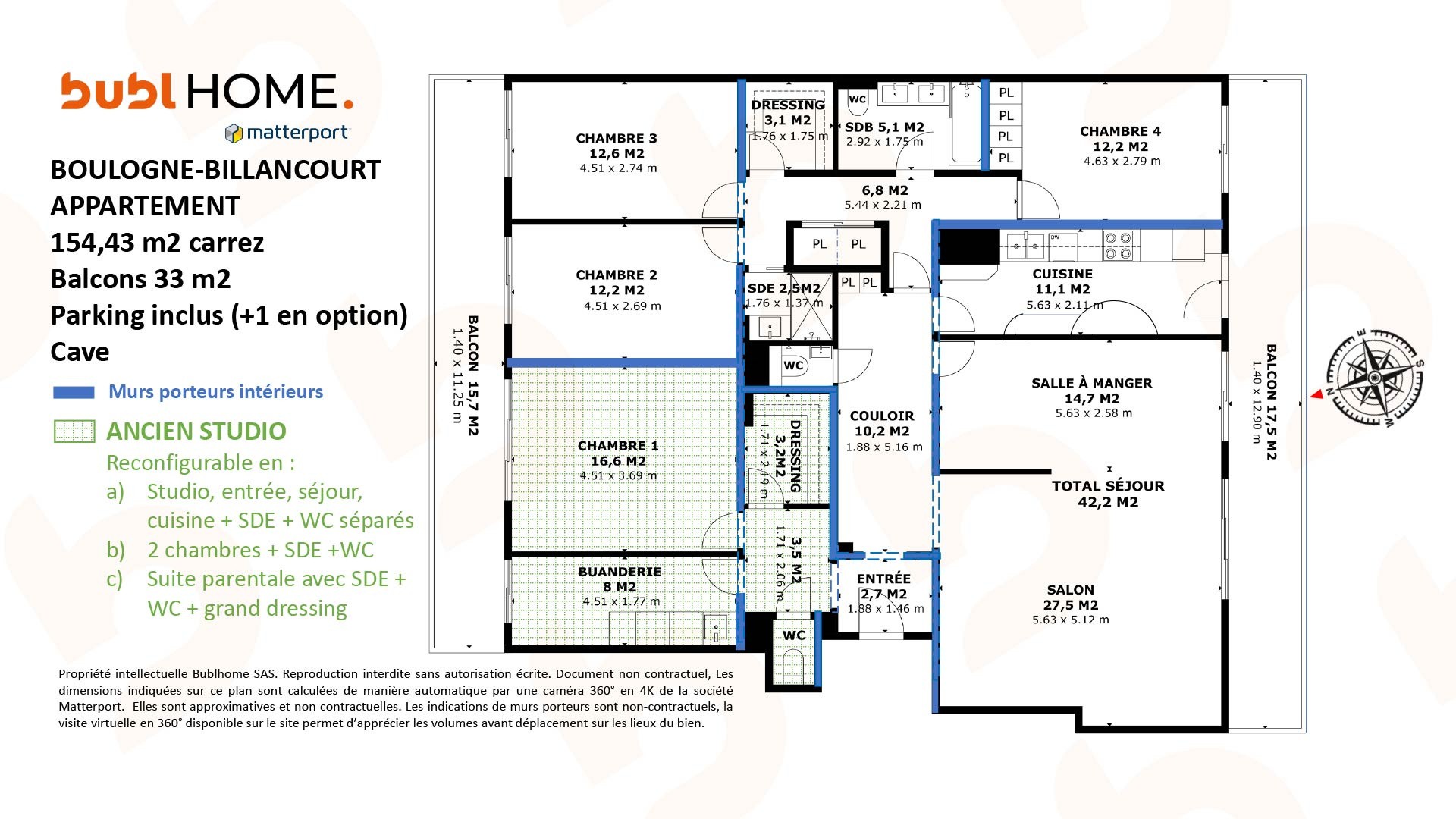 Vente Appartement à Boulogne-Billancourt 7 pièces