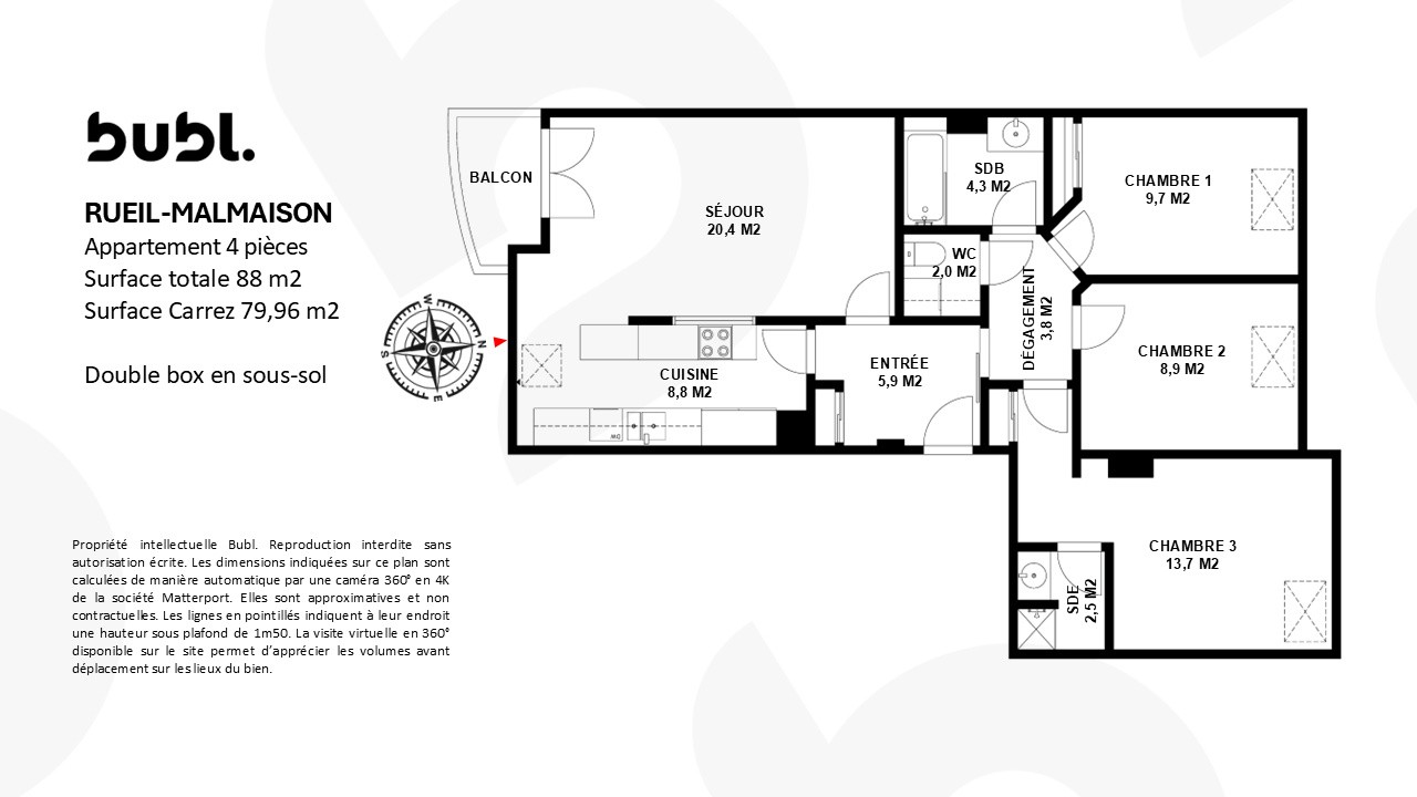 Vente Appartement à Rueil-Malmaison 4 pièces