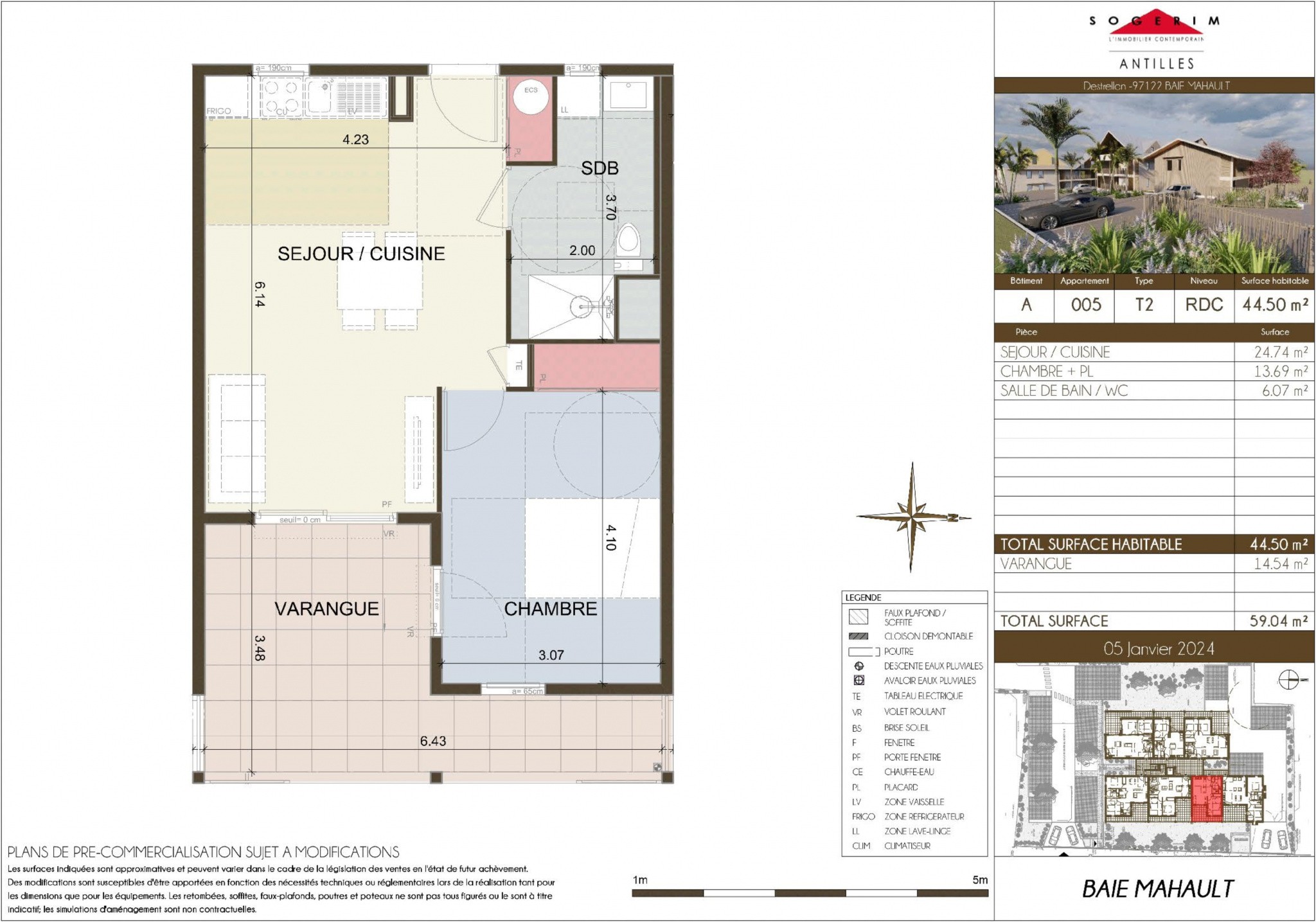 Vente Appartement à Baie-Mahault 2 pièces