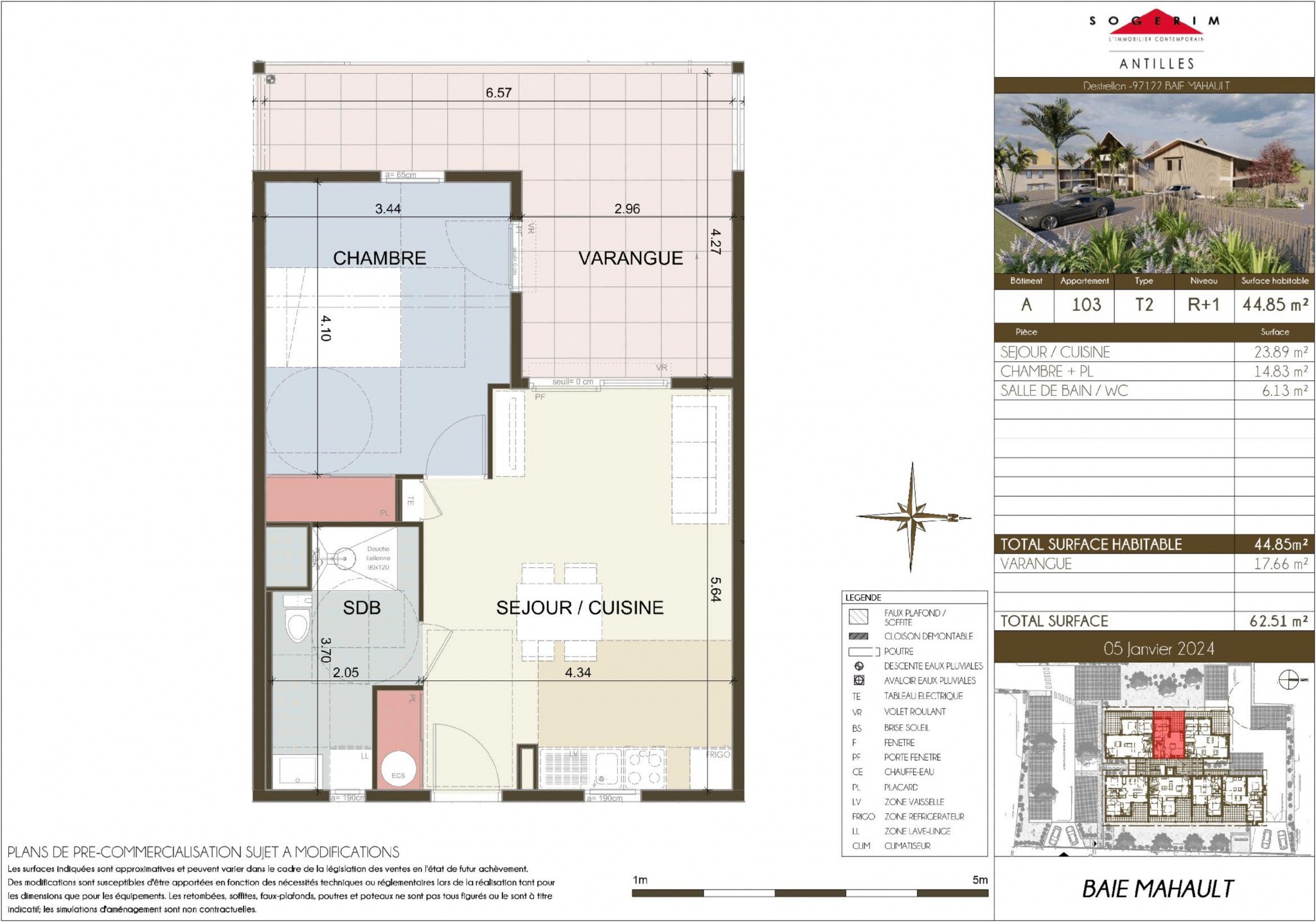 Vente Appartement à Baie-Mahault 2 pièces