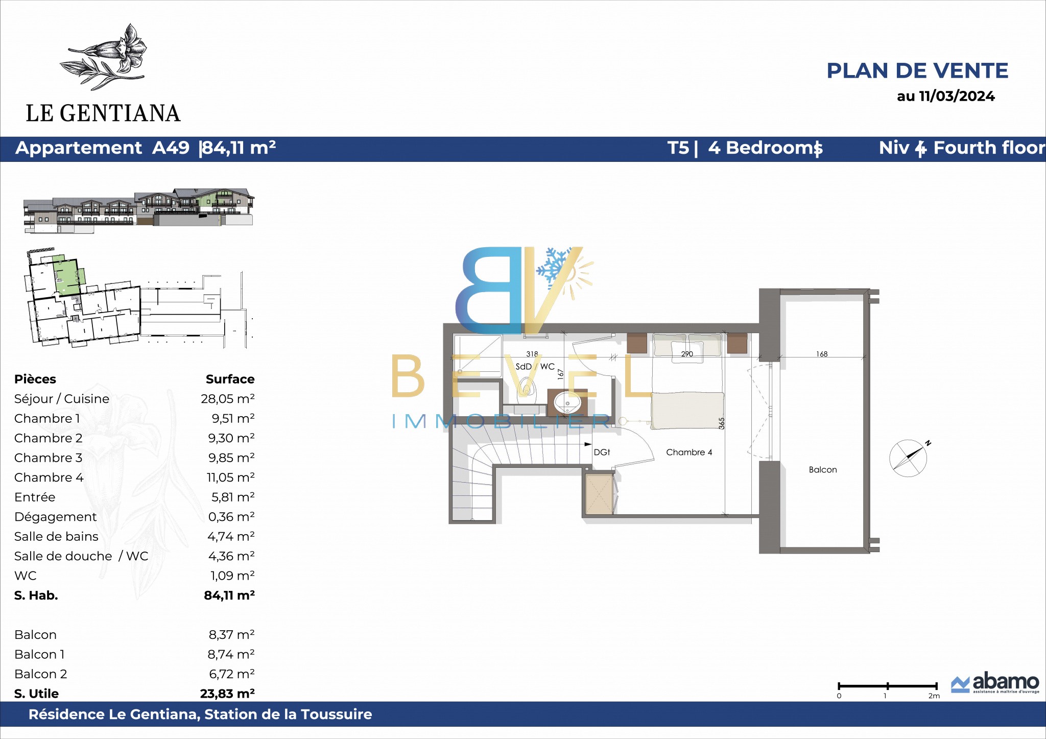 Vente Appartement à Fontcouverte-la-Toussuire 5 pièces