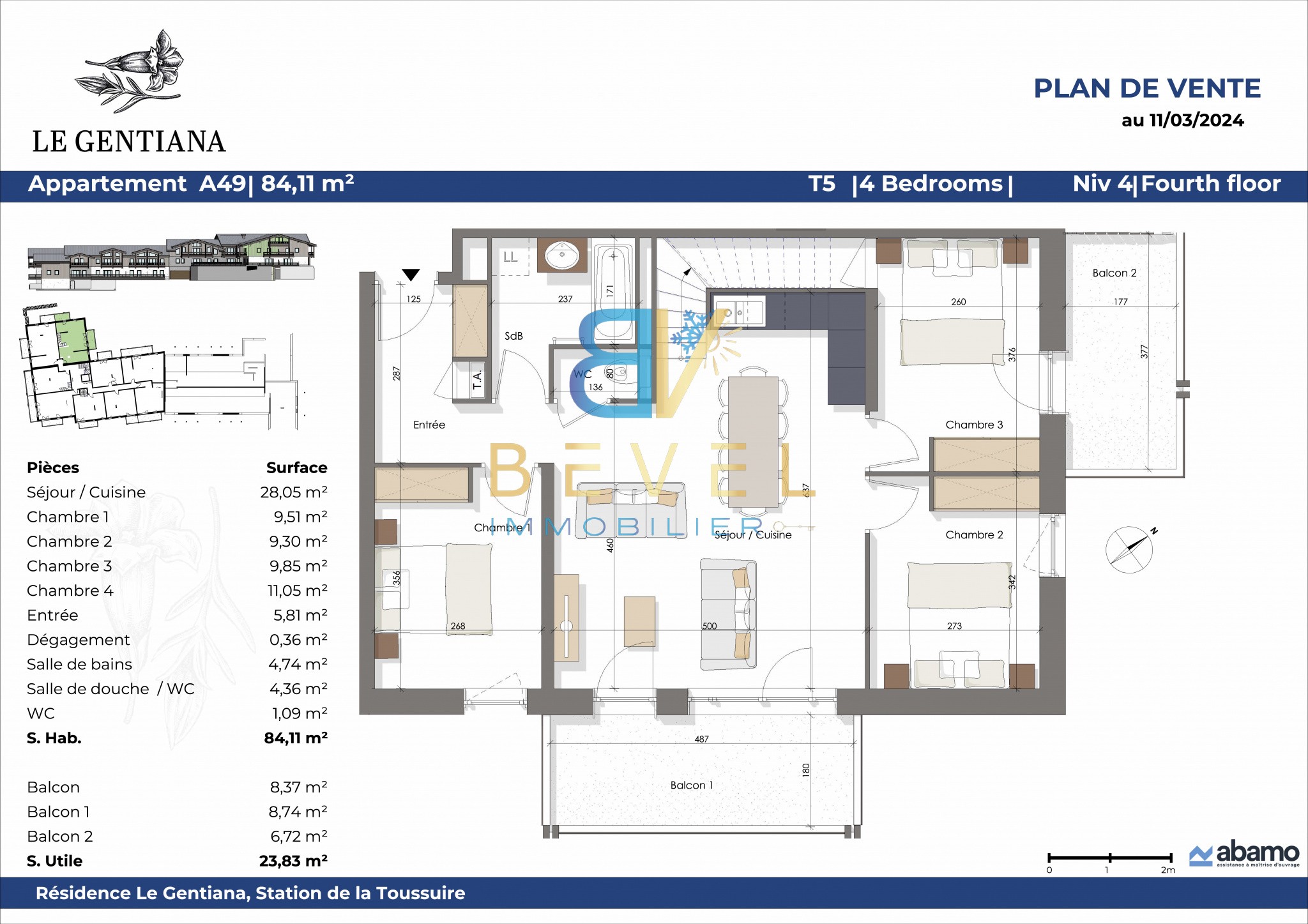 Vente Appartement à Fontcouverte-la-Toussuire 5 pièces