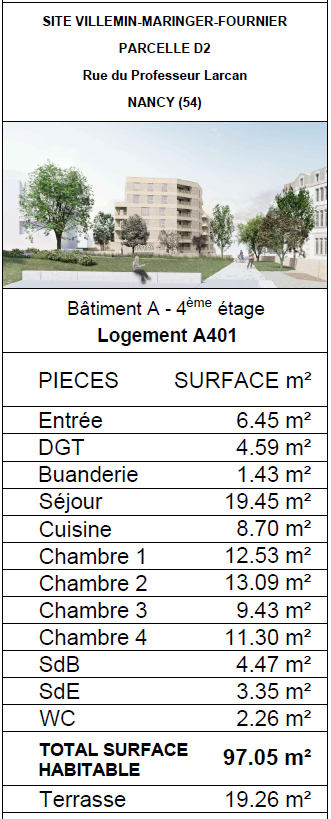 Vente Appartement à Nancy 5 pièces