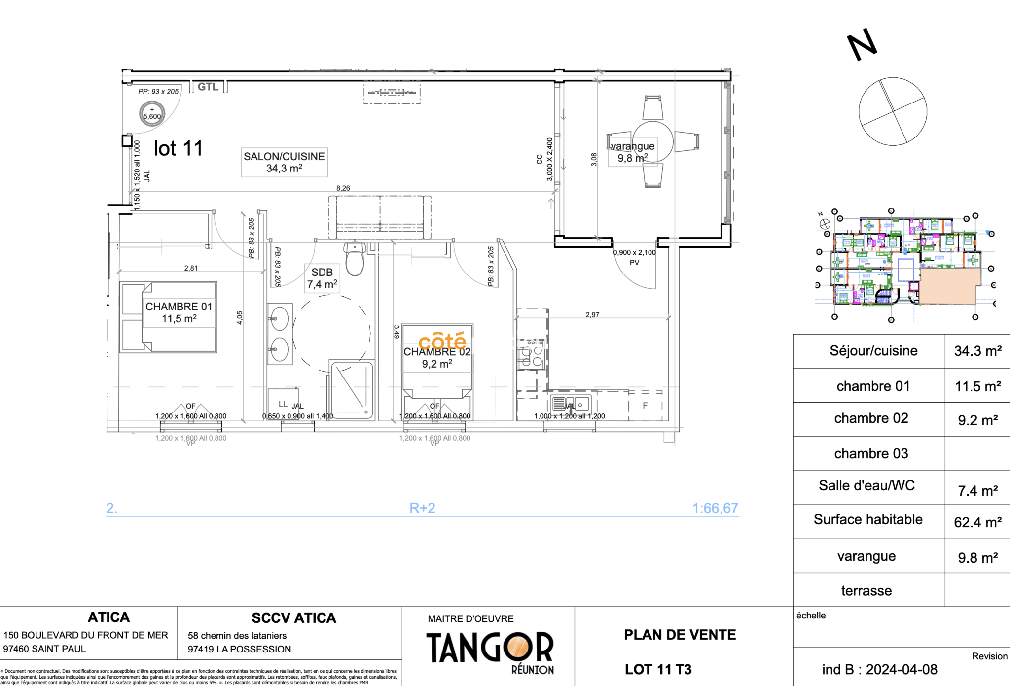 Vente Appartement à Saint-Paul 3 pièces