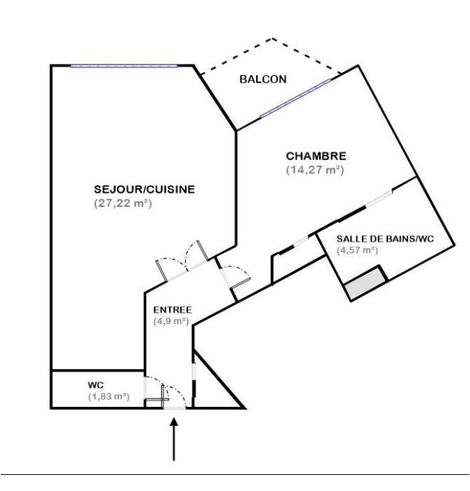 Vente Appartement à Paris Observatoire 14e arrondissement 2 pièces