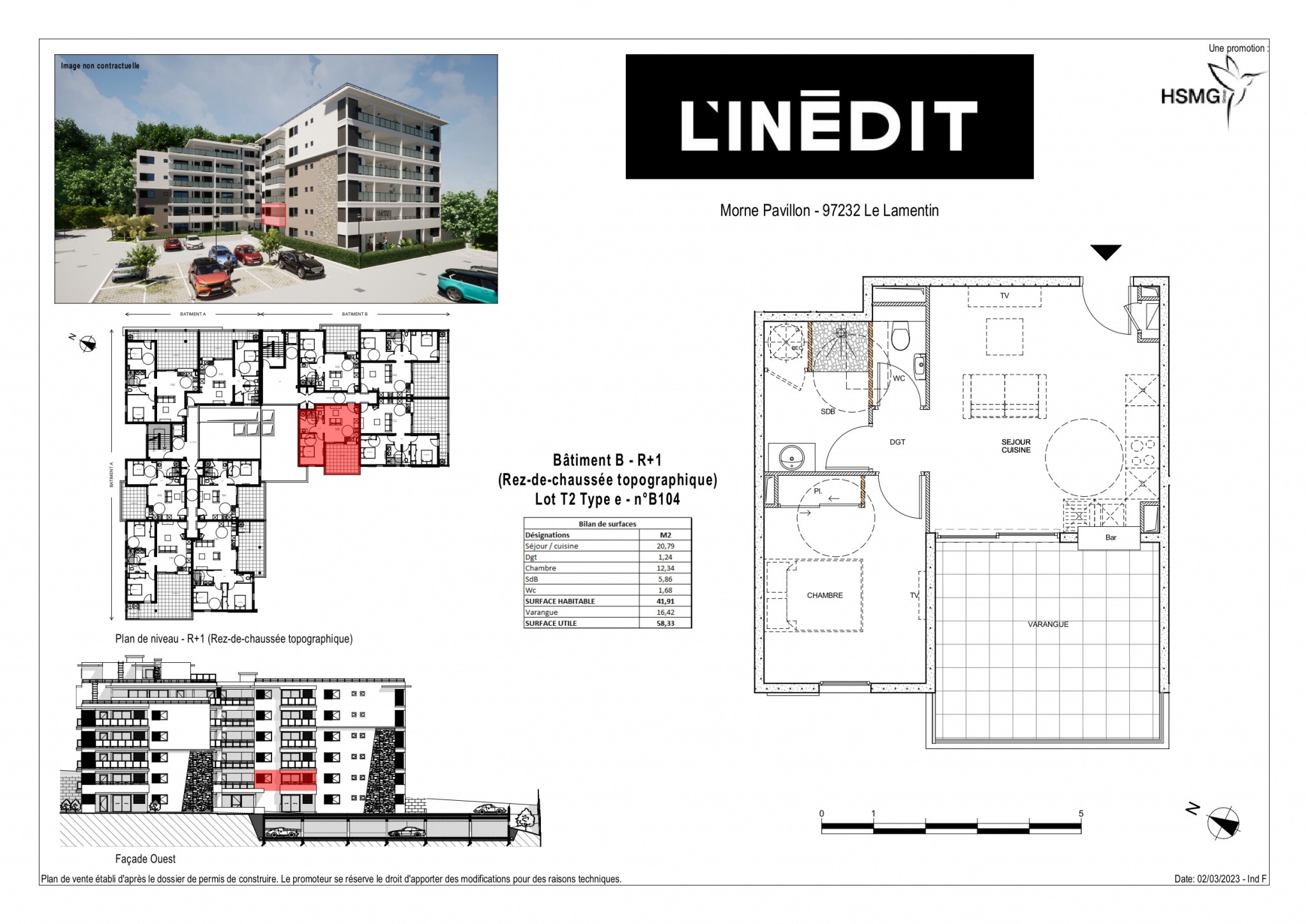 Vente Appartement à le Lamentin 2 pièces