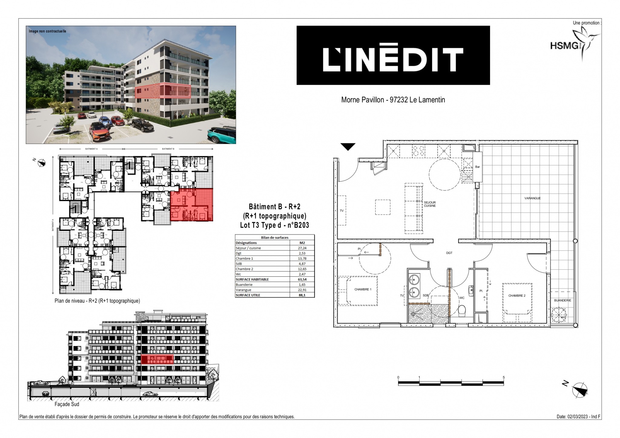 Vente Appartement à le Lamentin 3 pièces