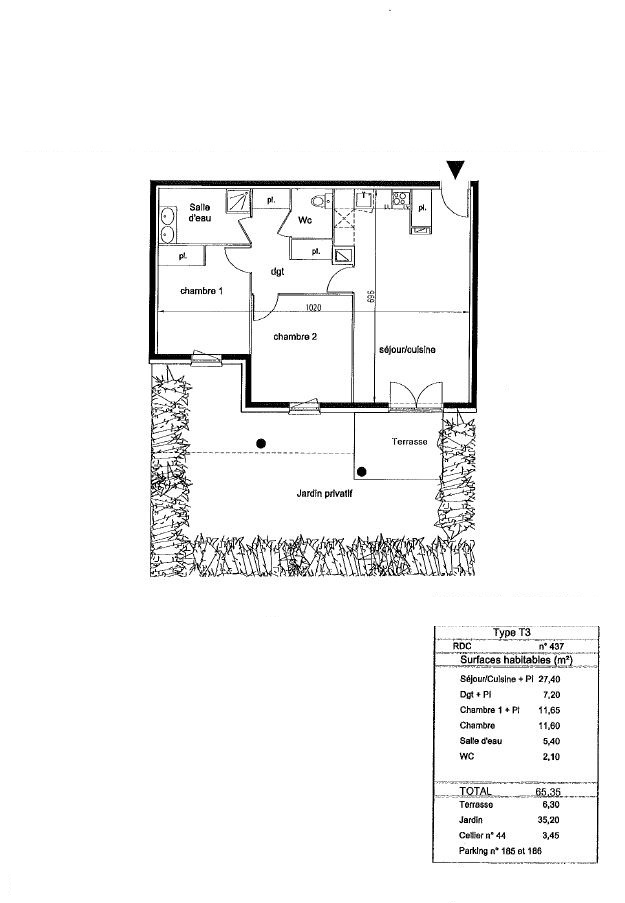 Vente Appartement à Cornebarrieu 3 pièces