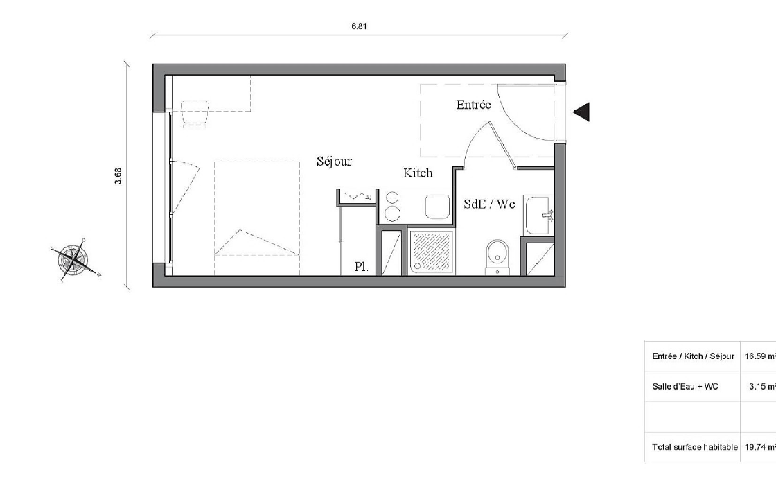 Vente Appartement à Auzeville-Tolosane 1 pièce