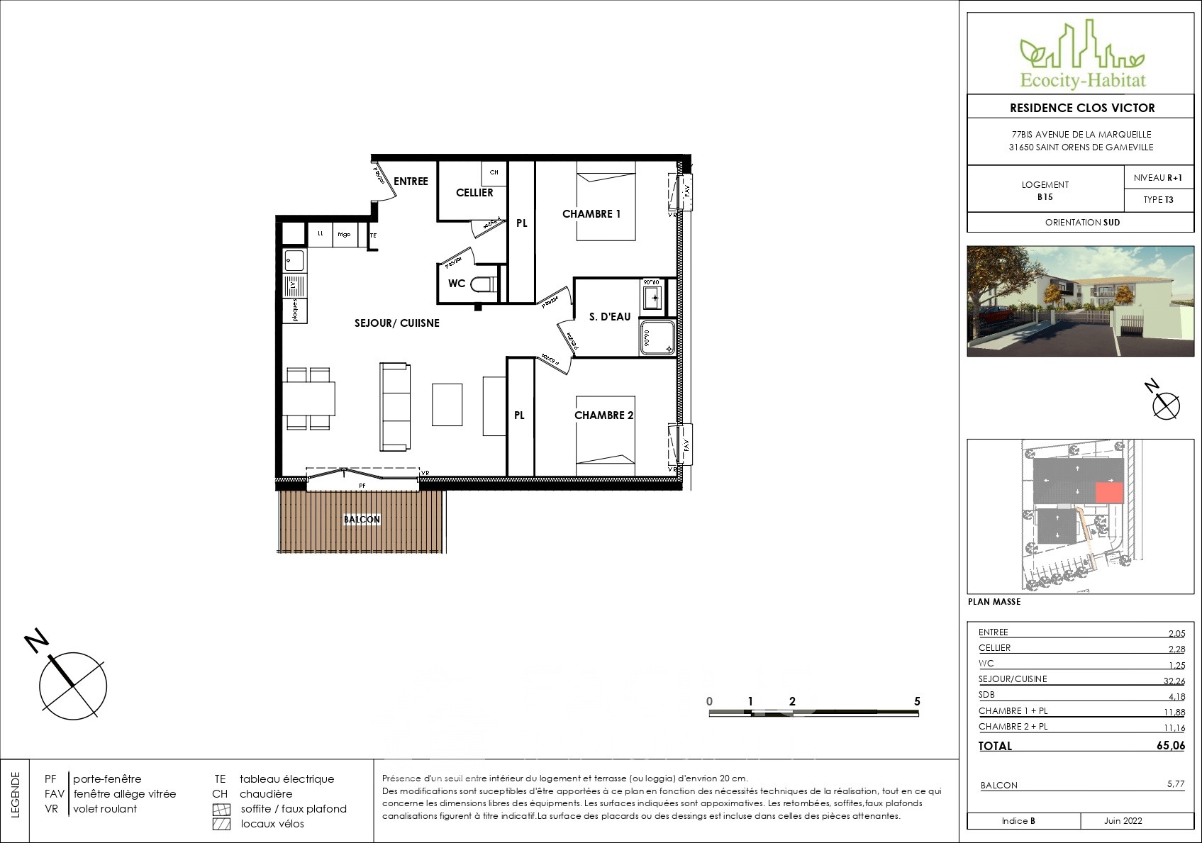 Vente Appartement à Saint-Orens-de-Gameville 3 pièces