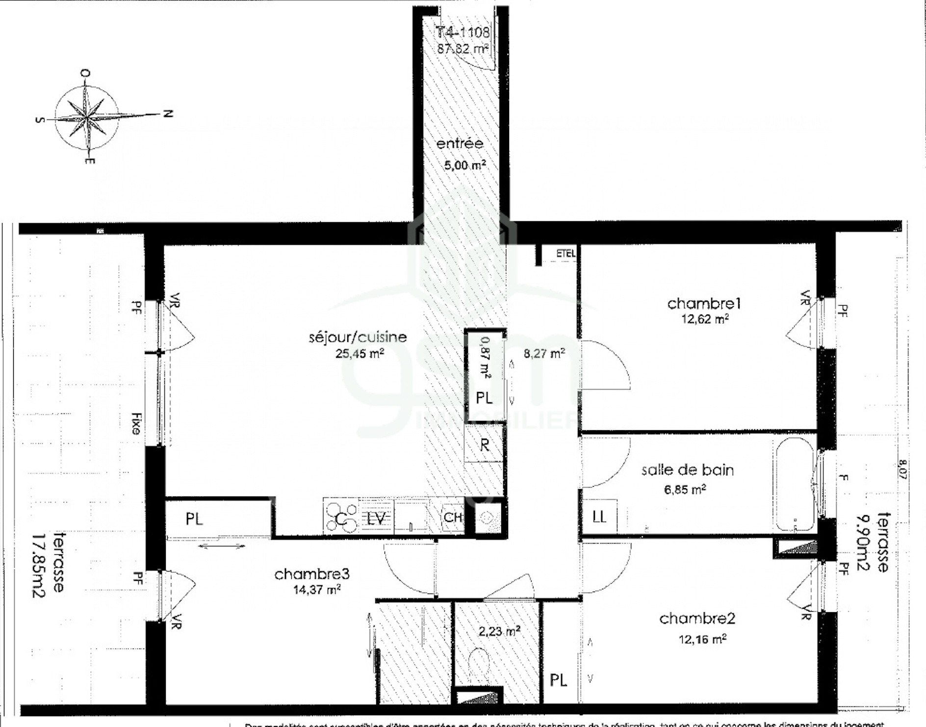 Vente Appartement à Joué-lès-Tours 4 pièces