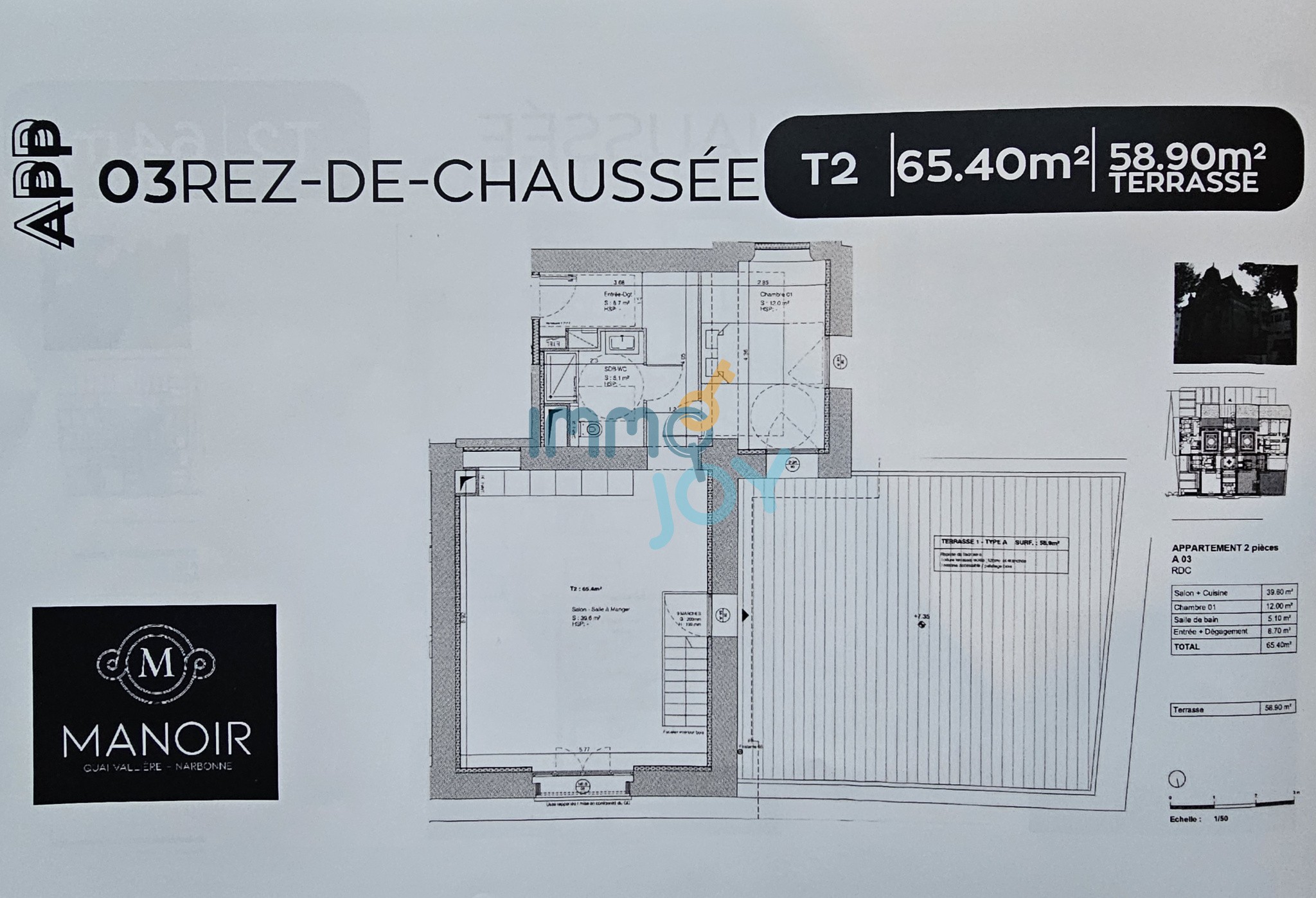 Vente Appartement à Narbonne 3 pièces