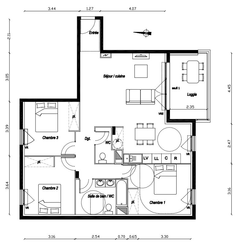 Vente Appartement à Vias 4 pièces