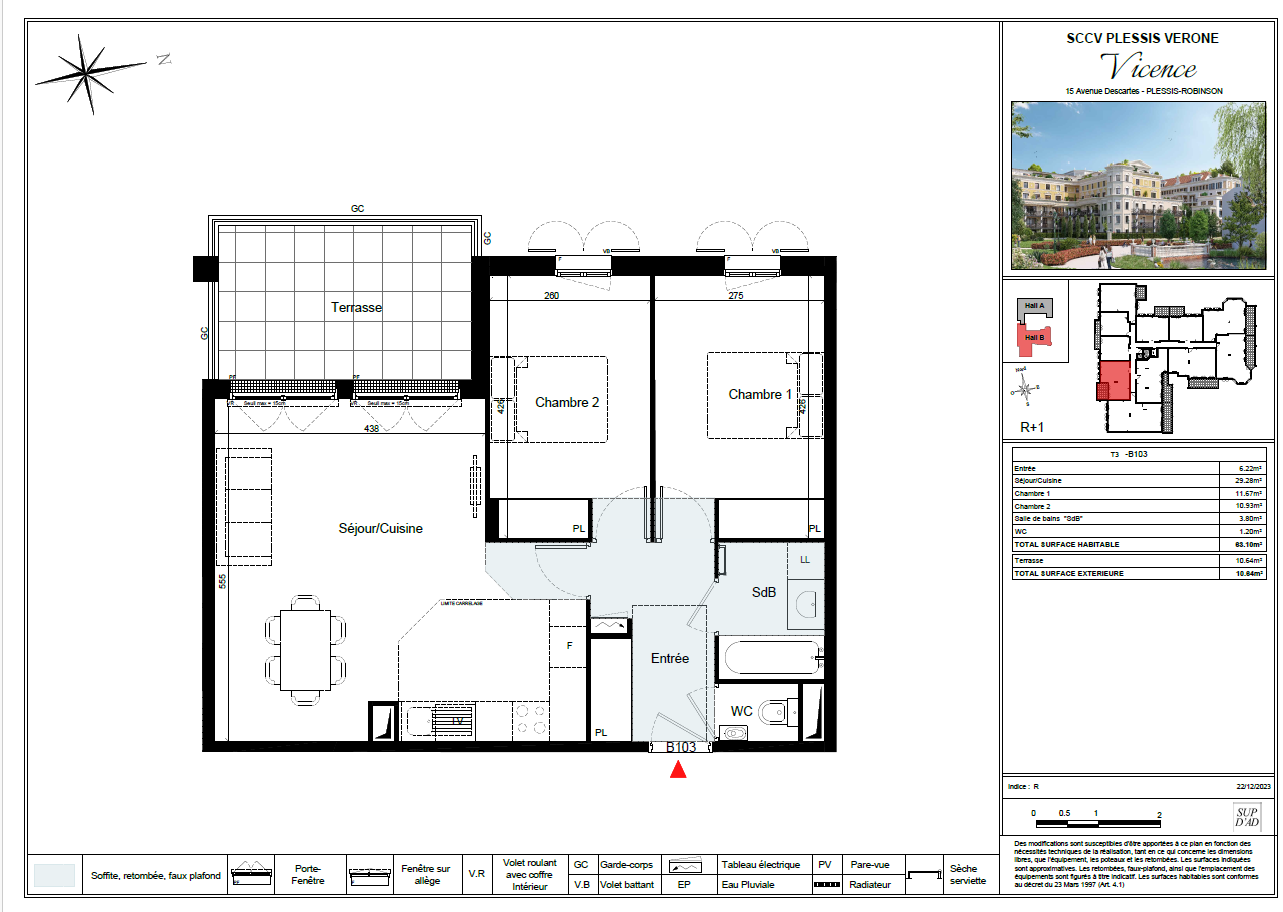 Vente Appartement à le Plessis-Robinson 3 pièces