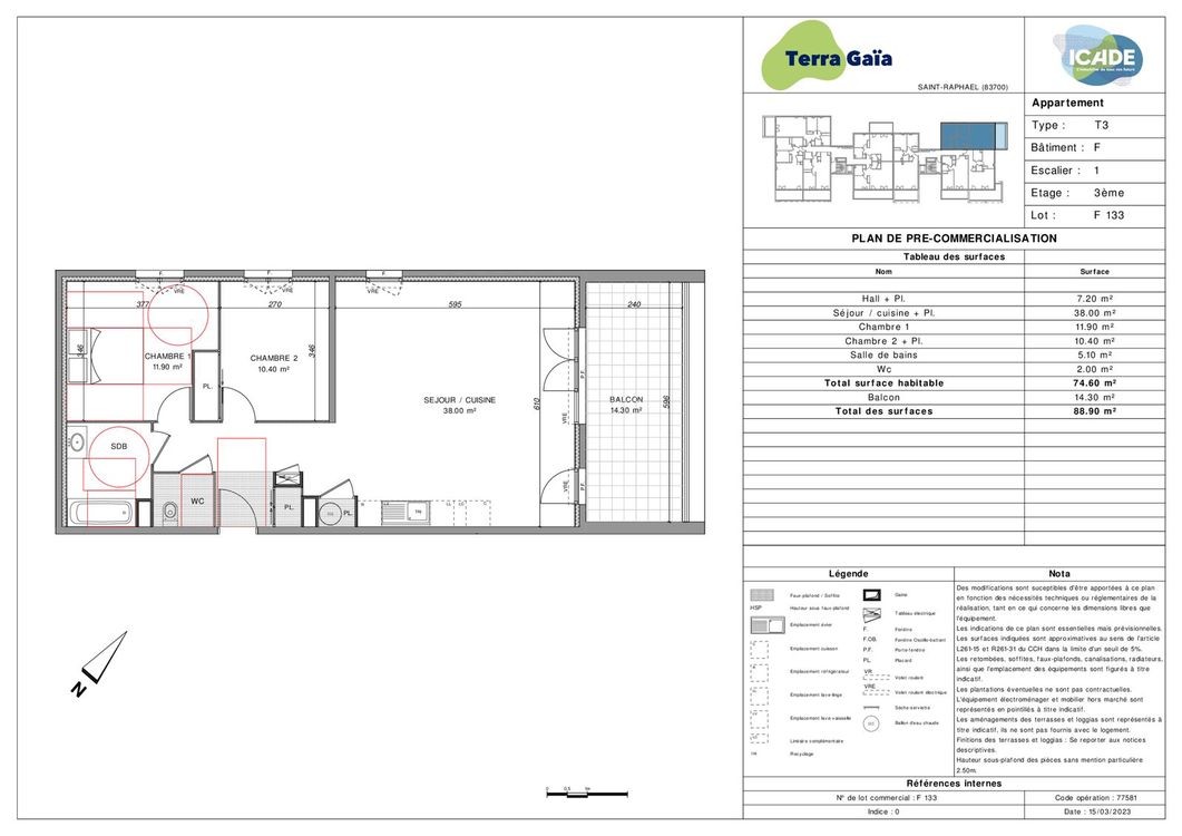 Neuf Appartement à Saint-Raphaël 3 pièces