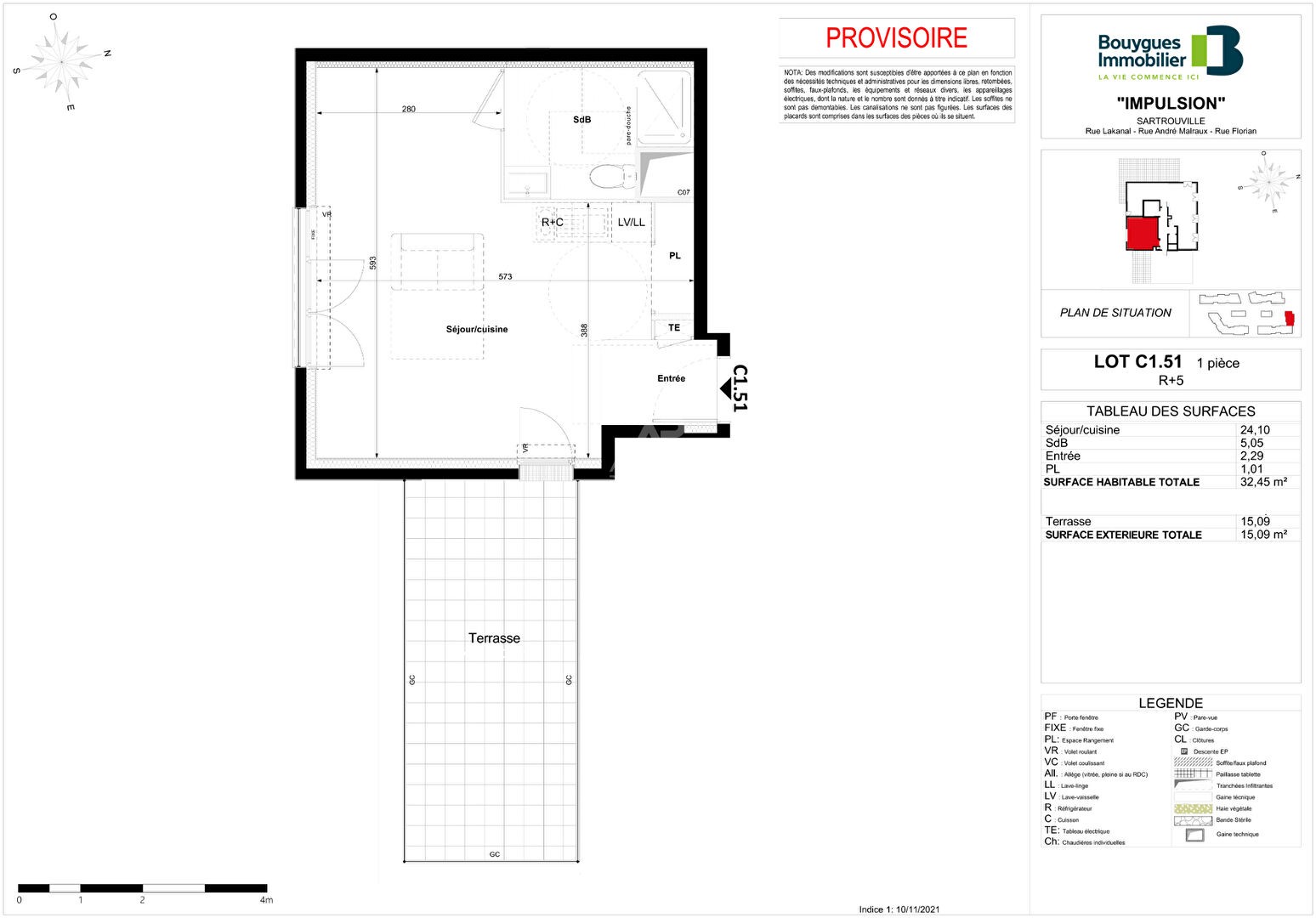 Vente Appartement à Sartrouville 1 pièce