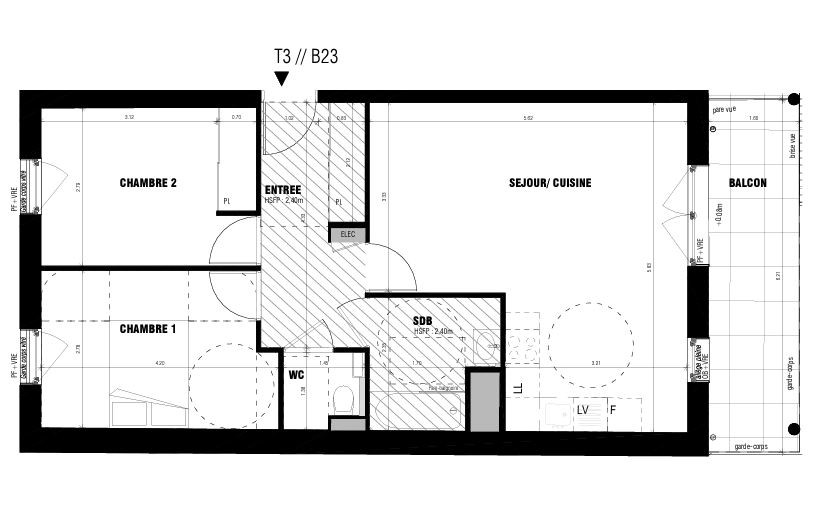 Vente Appartement à Rennes 3 pièces