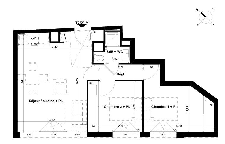 Vente Appartement à Rennes 3 pièces