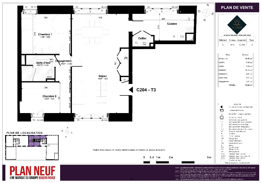 Vente Appartement à Saint-Malo 3 pièces