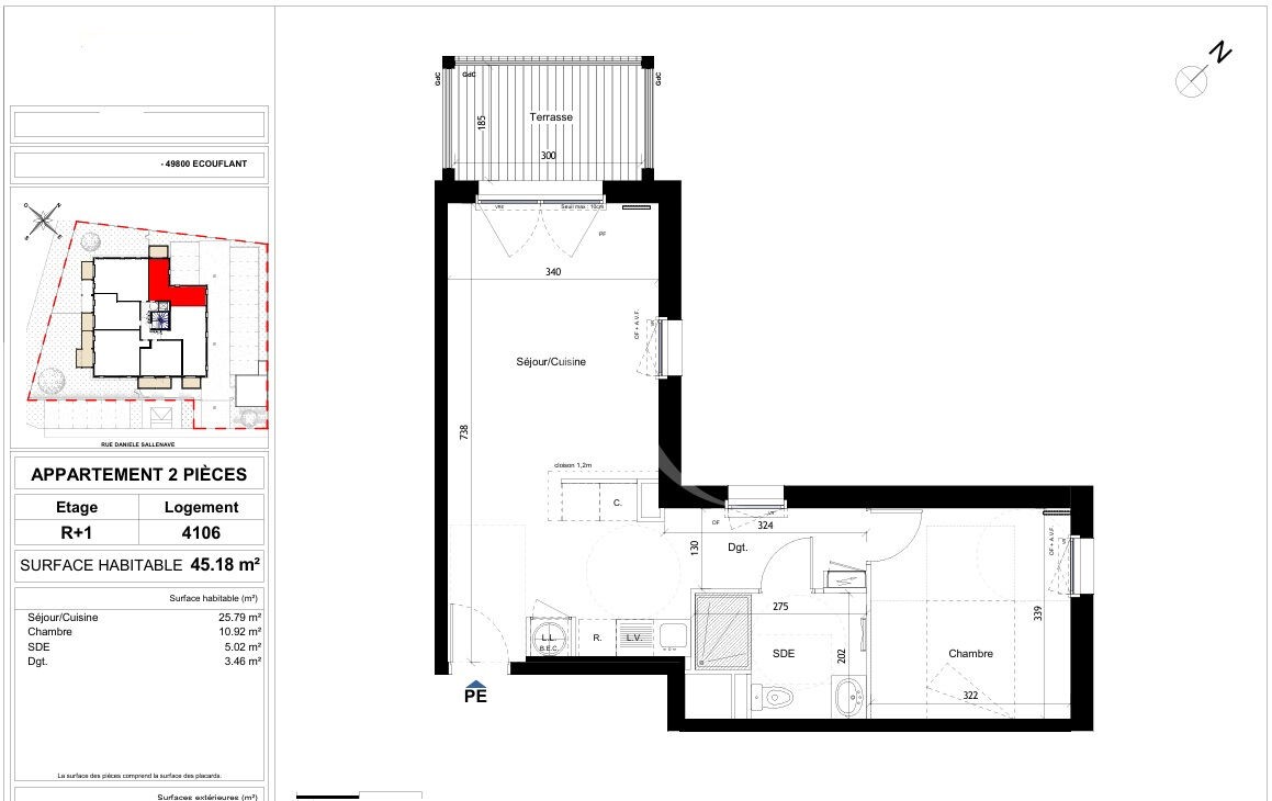 Vente Appartement à Écouflant 2 pièces