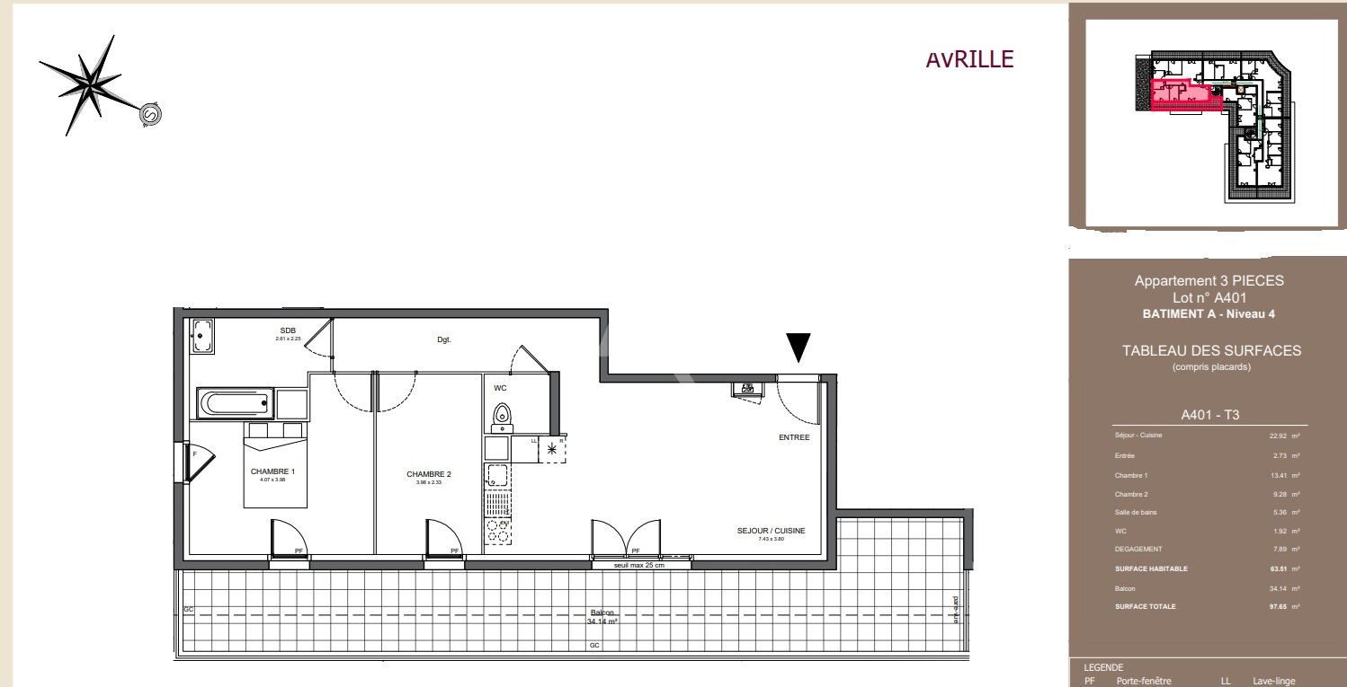 Vente Appartement à Avrillé 3 pièces