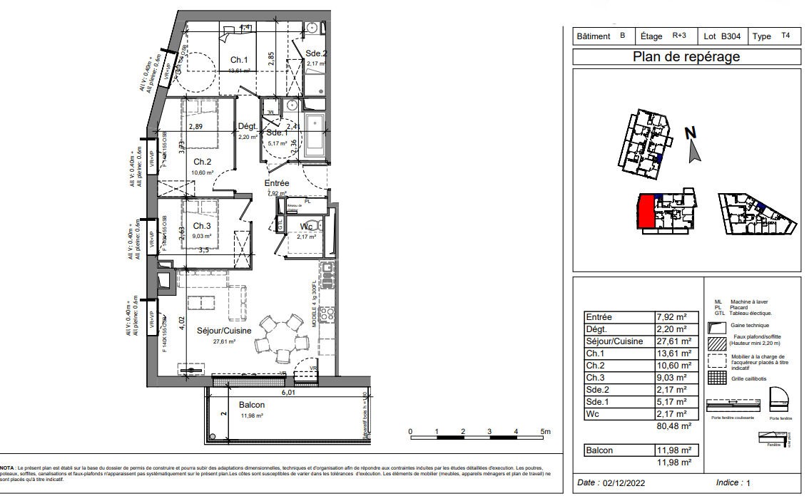 Vente Appartement à Angers 4 pièces