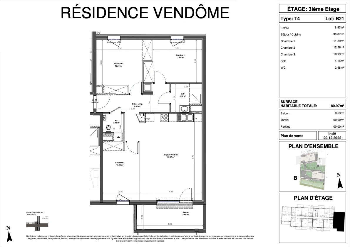 Vente Appartement à Fontaine-lès-Dijon 4 pièces