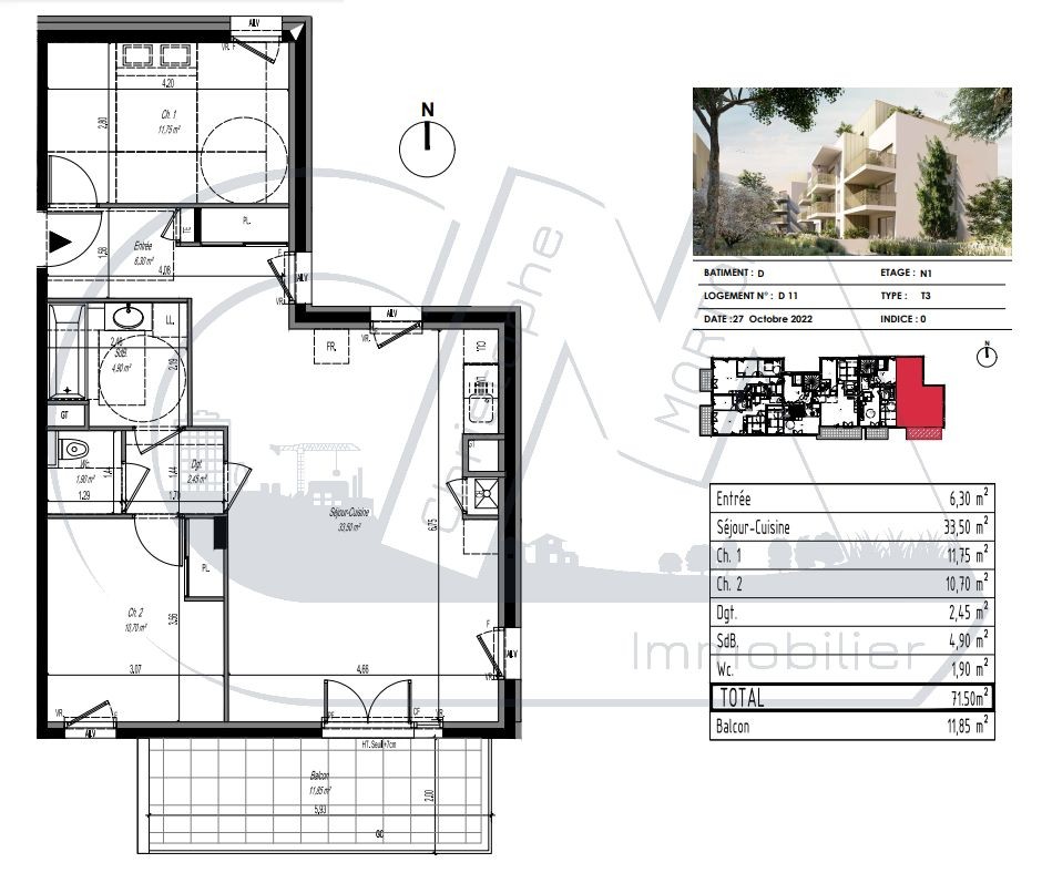 Vente Appartement à Tassin-la-Demi-Lune 3 pièces