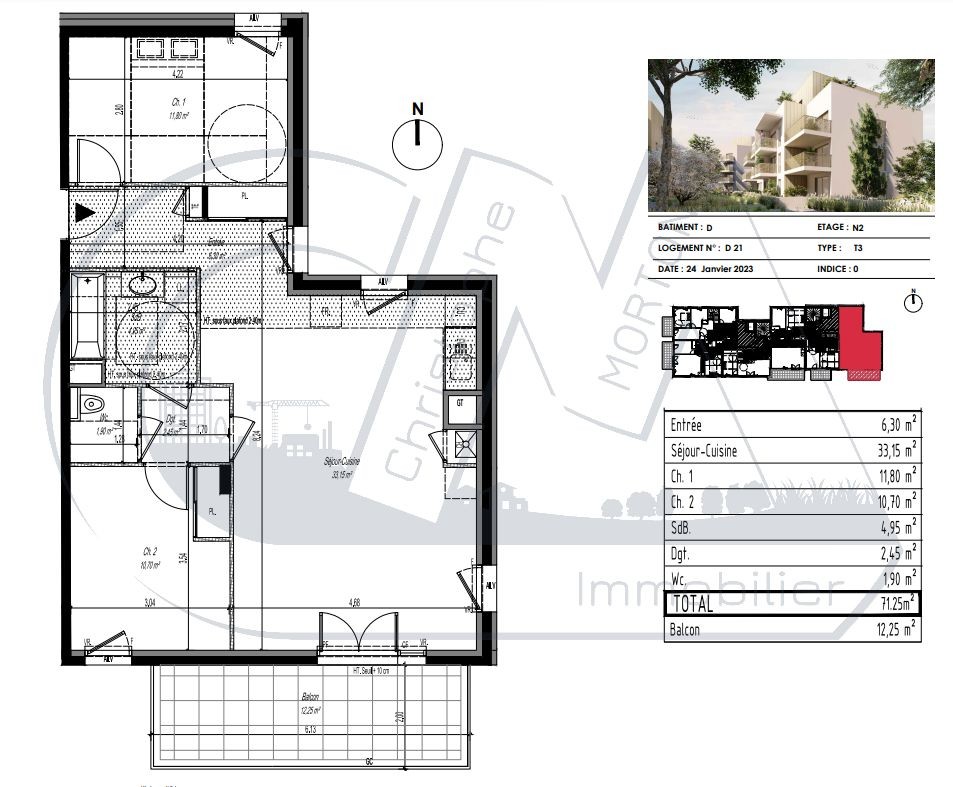 Vente Appartement à Tassin-la-Demi-Lune 3 pièces