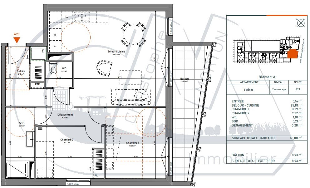 Neuf Appartement à Lyon 5e arrondissement 3 pièces