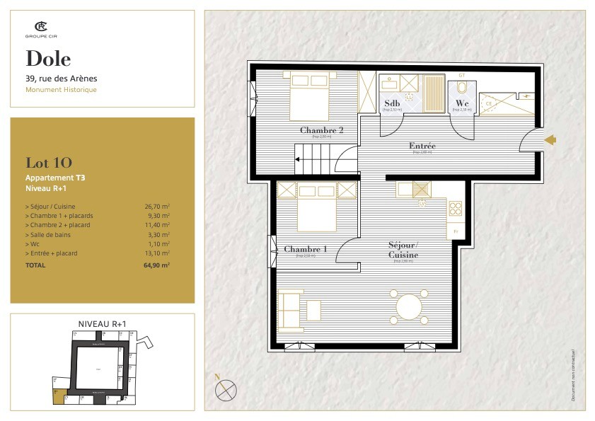 Vente Appartement à Dole 3 pièces